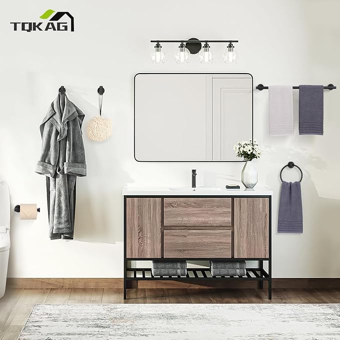 TQKAG Matte Black Bathroom Hardware Accessories Set 10-Pieces, Premium SUS304 - Image 8