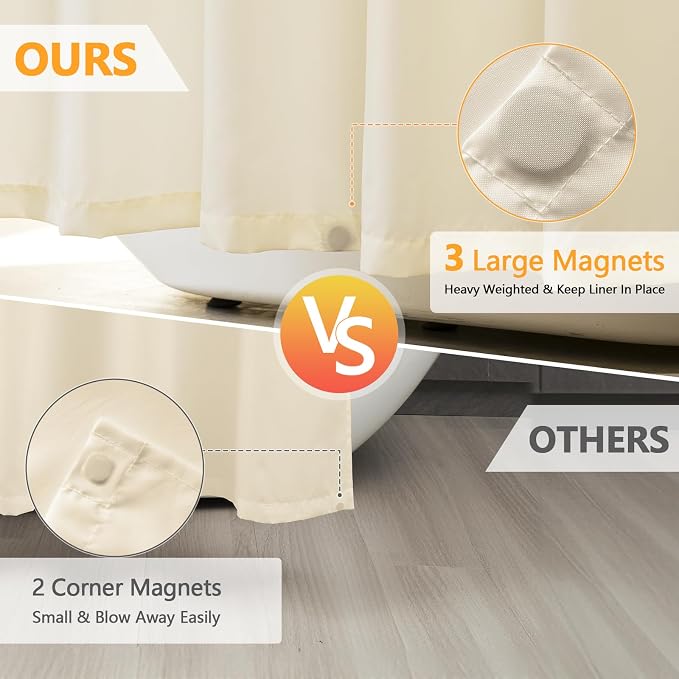 Waterproof Fabric Long Shower Curtain Liner - Image 3