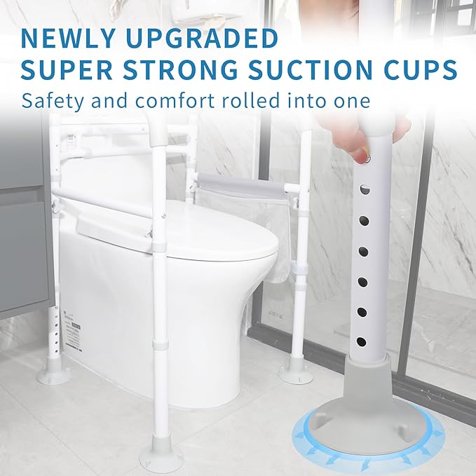 Toilet Safety Rails – Adjustable, Foldable Toilet Handle Frame - Image 4