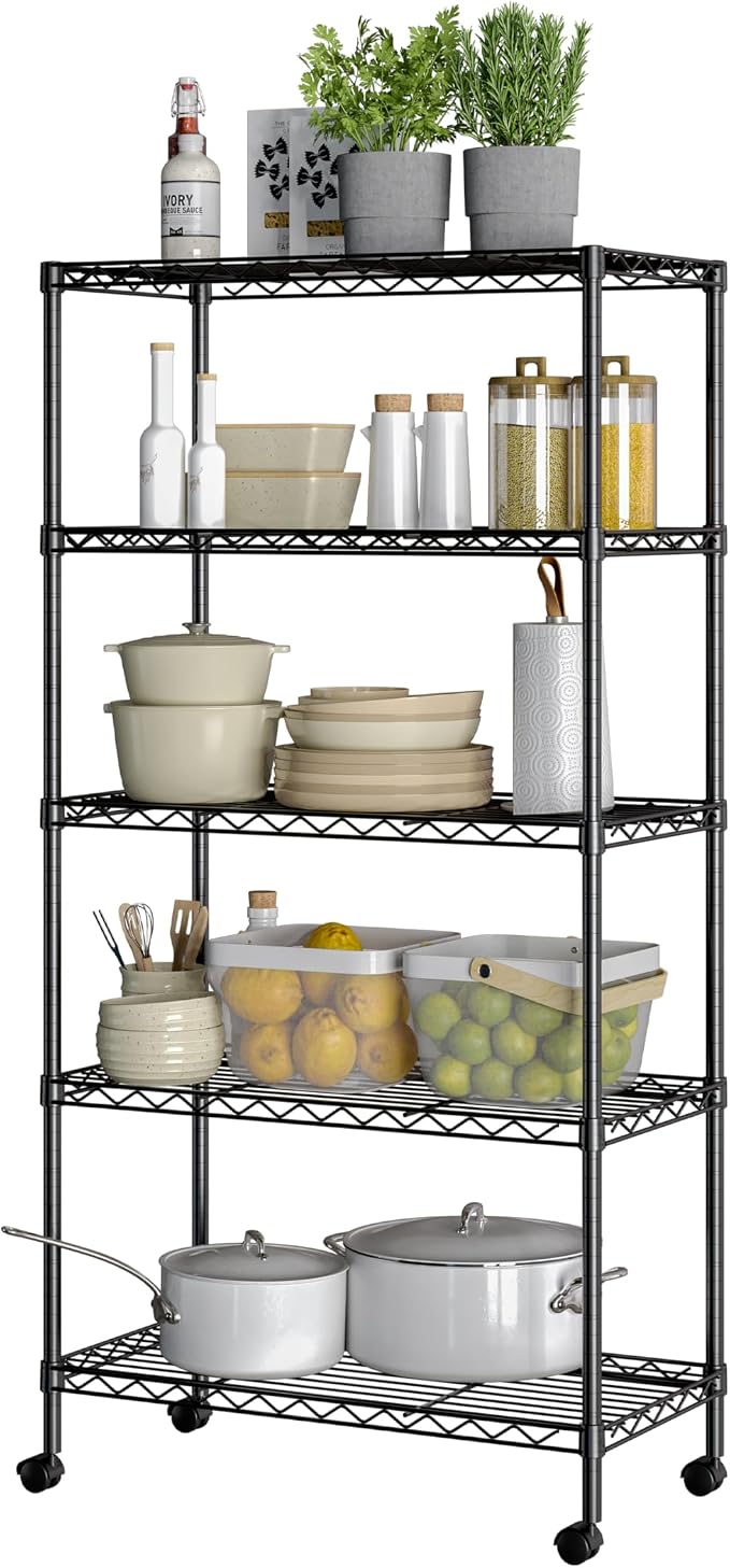 Seville Classics Solid Steel Wire Shelving Storage Unit Adjustable Shelves by SevilleClassics