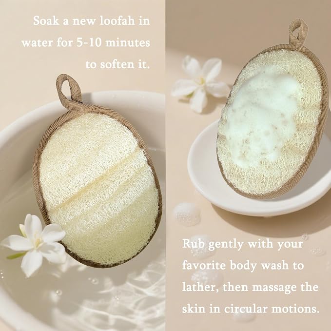 Natural Loofah Body Scrubber for Sensitive & All Skin Types, Made - Image 5