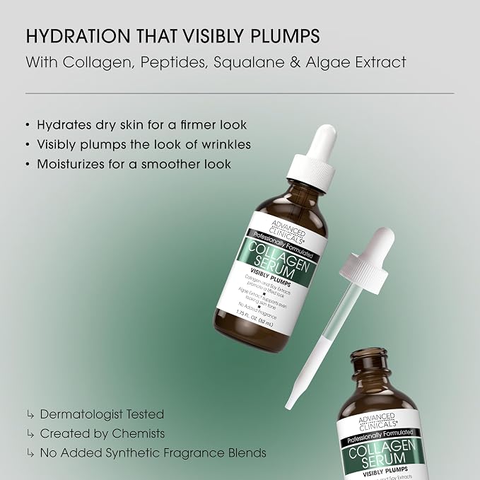 Advanced Clinicals Unscented Collagen Body Cream + Collagen Serum - Image 7