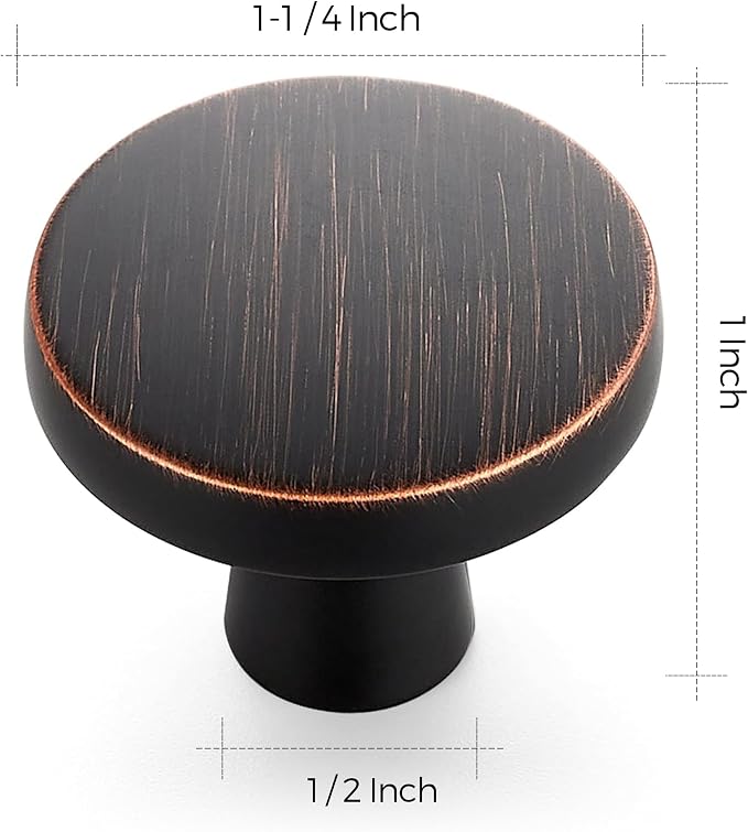 Ravinte 30 Pack Drawer Pulls 1-1/4 Inch Kitchen Cabinet Knobs Solid Round - Image 3