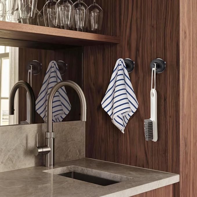 YOHOM Suction Cup Hooks for Shower Wall Bathrooms Towels Hook for Glass Door - Image 5