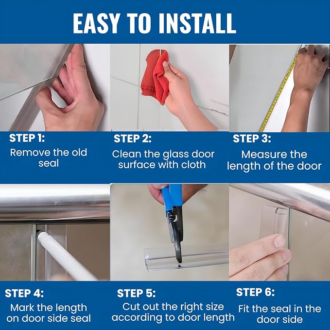 Frameless Shower Door Side Seal Strip H-Type 180 Degree 72inch Length - Image 4