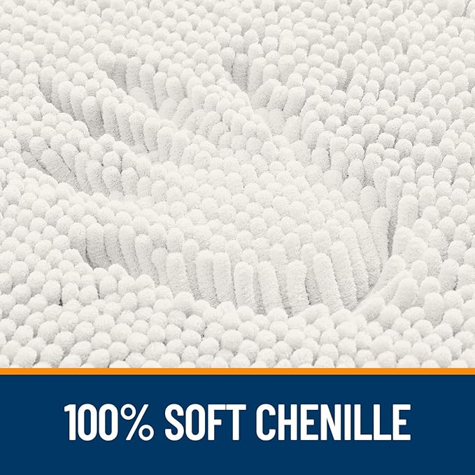OLANLY Bathroom Rugs 59x35, Extra Soft Absorbent Chenille Bath Rugs, Rubber - Image 3