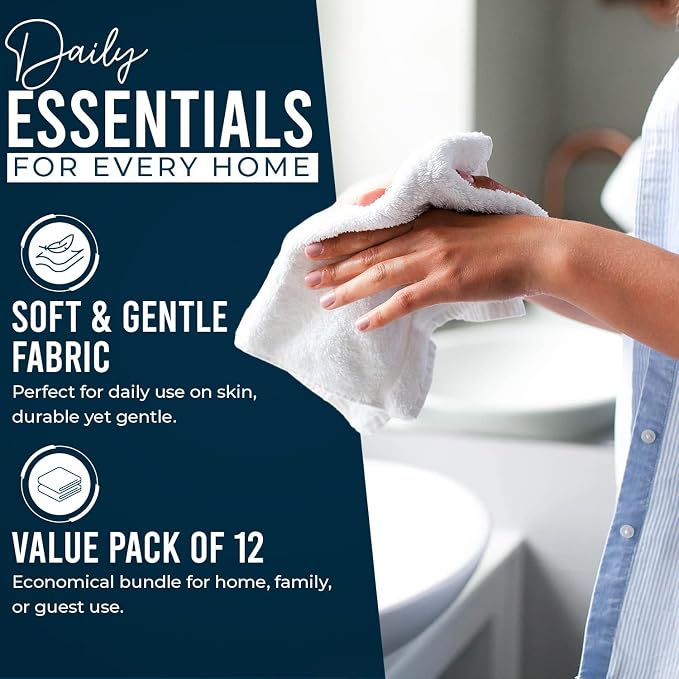 DAN RIVER 12 Pack Wash Cloths for Showering - Image 3