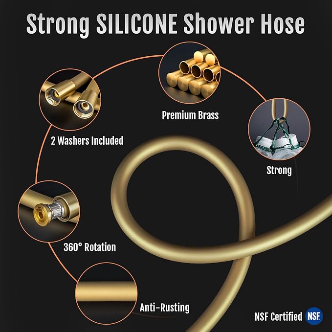 Shower Hose, Food-Grade Silicone Shower Hose Attachment - Image 5