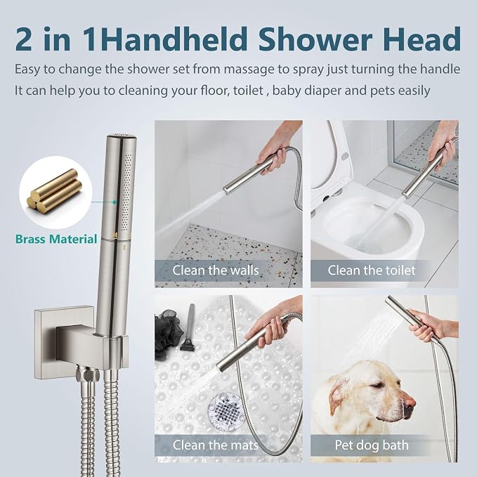 Aolemi Shower System with Rainfall Shower Head and Handheld Wall Mount - Image 4