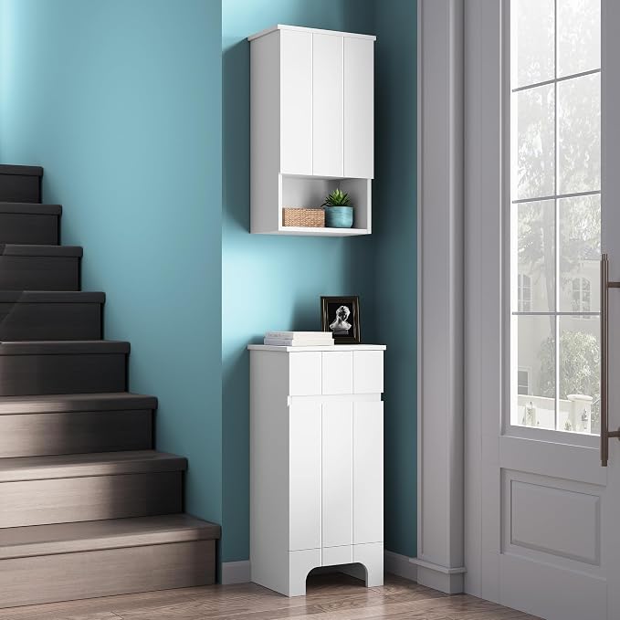 Small Bathroom Cabinet with Adjustable Shelves, Anti-Tip Design, 14.96" L x - Image 9