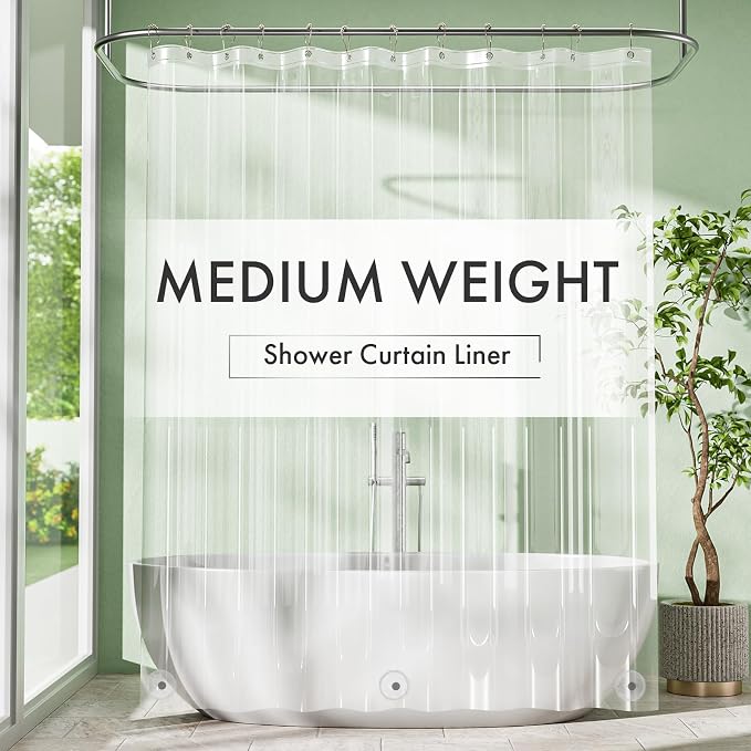 Amazer Extra Long Shower Curtain Liner, 72 x 96 Clear Plastic Shower Liner PEVA by Amazer
