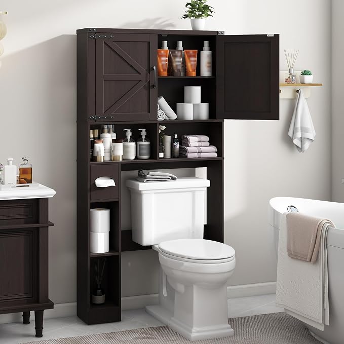 Vabches Over The Toilet Storage Cabinet, Farmhouse Storage Cabinet Over Toilet - Image 7