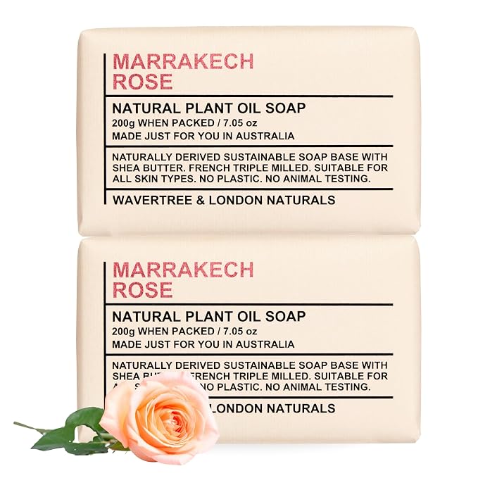 Wavertree & London Marakech Rose Scented Natural Soap Bars, 7oz Moisturizing by AustralianNaturalSoap
