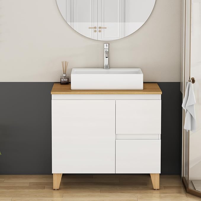 31.5-Inch Bathroom Vanity with Ceramic Sink Combo, Freestanding Bathroom - Image 3