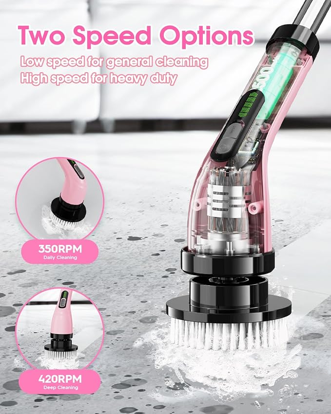 Electric Spin Scrubber for Cleaning Bathroom: Cordless Power Shower Scrubber - Image 4