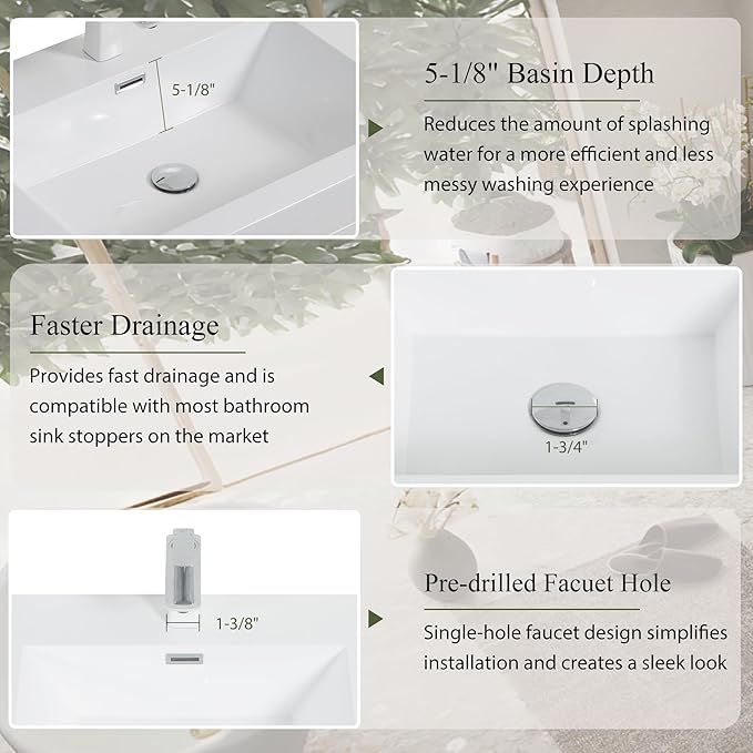 72 Inch Bathroom Vanity with Sink, Double Sink Bathroom Vanity, Freestanding - Image 5