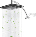 Rain Shower Head with 12" Shower Head Extension Arm, Metal Shower Head Extender by iFealClear