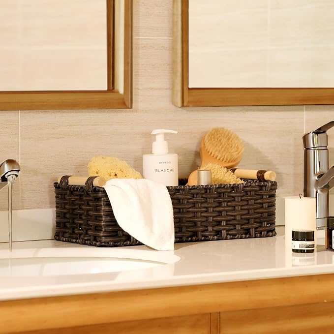 GRANNY SAYS Wicker Baskets for Shelves, Wicker Baskets for Storage, Waterproof - Image 3