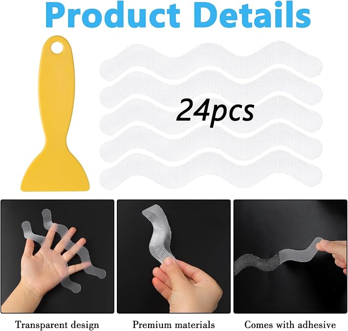 24pcs Anti Slip Shower Stickers, Non Slips Shower Strips - Image 3