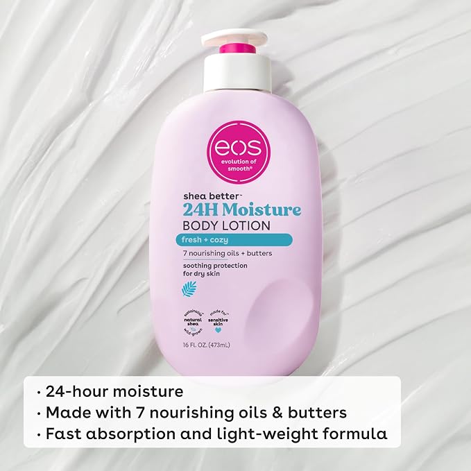 eos Shea Better Body Lotion, Fresh & Cozy, 24-Hour Moisture Skin Care, - Image 4