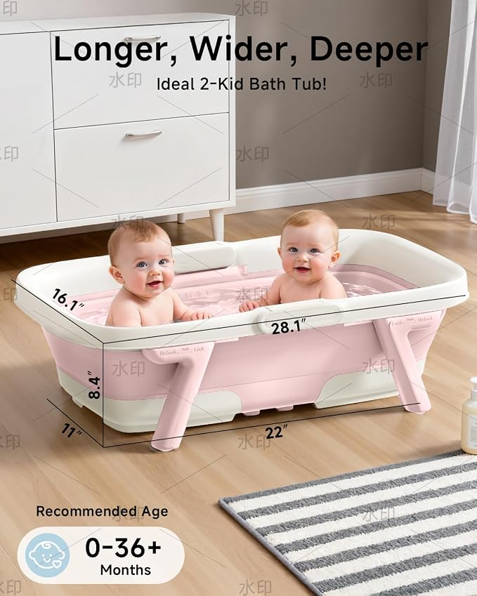 Collapsible Baby Bathtub, Laege Infant Bath Tub - Image 3
