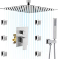Shower System with Body Jets, 16 Inch Ceiling Mounted Multi Shower Head System by NPYSVSSS