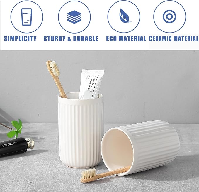 White Toothbrush Holders for Bathrooms - Image 6