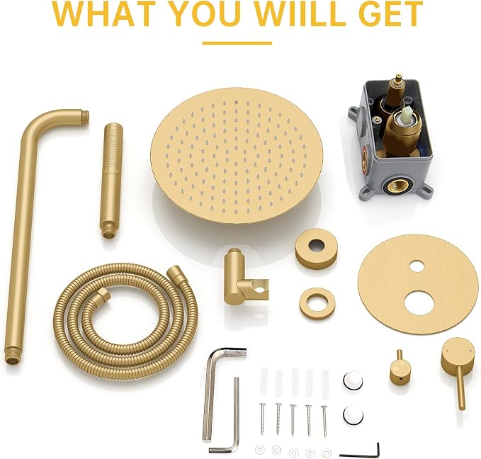 BESy Shower System with 10 Inch Round Rain Shower Head and Handheld Wall Mounted - Image 9