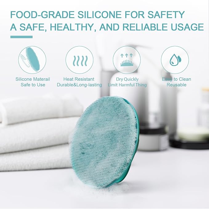 Silicone Body Scrubber Shower Bath Wash Brush Gentle Exfoliating Scrub - Image 5