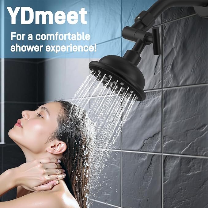 YDmeet All Metal Shower Head Adapter, 360 ° Adjustable Shower Head Extension - Image 7
