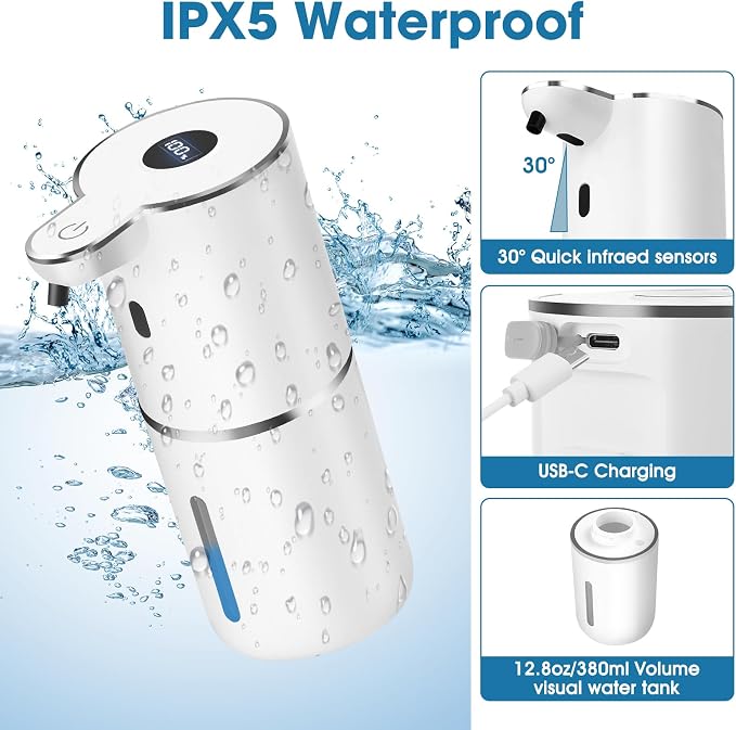 2 Pack Automatic Soap Dispenser, Upgraded 2025 Automatic Liquid Soap Dispenser - Image 4
