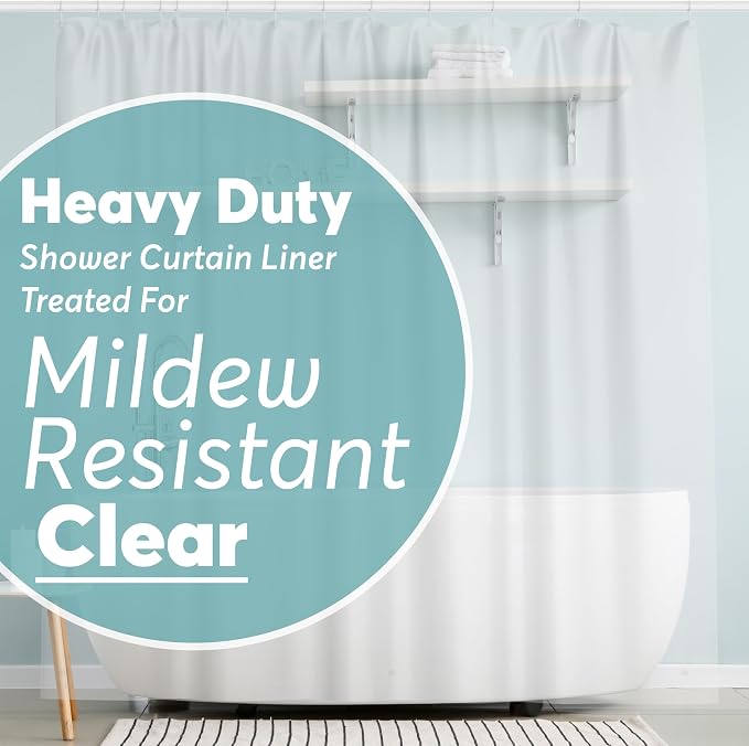 BigFoot Shower Curtain Liner – 72 x 72 PEVA Heavy Duty Shower Curtain by BigFoot