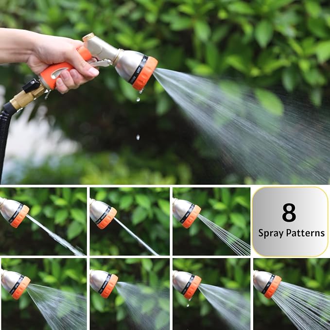 HOSUN Garden Hose Nozzle Sprayer Heavy Duty, 100% Metal Water Hose Nozzle - Image 4