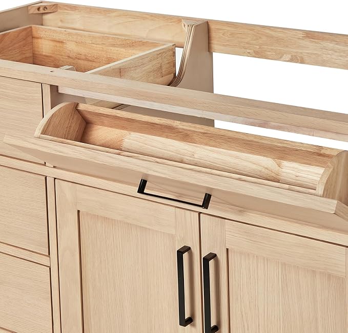 ARIEL Hepburn 66" Inch Oak Single Bathroom Vanity - Image 7