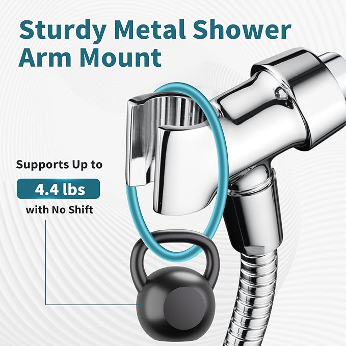 BRIGHT SHOWERS All Metal Handheld Shower Head Holder, Adjustable Shower Arm - Image 6