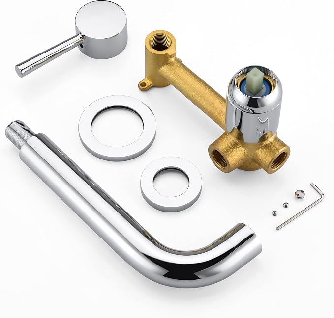 SUMERAIN Wall Mounted Bathtub Faucet, Single Handle Tub Faucet Set Including - Image 7