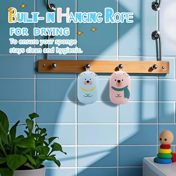 Baby and Kids Bath Loofah Sponge, Soft and Absorbent Toddler Exfoliating Body - Image 7