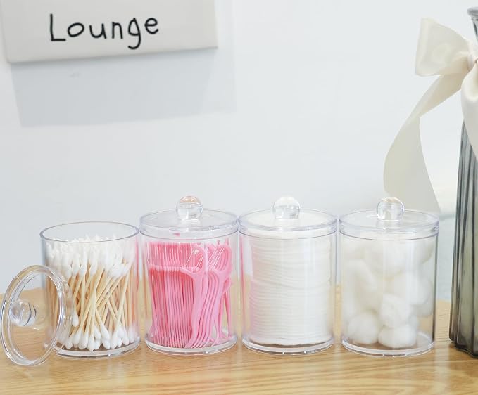 3 Pack Plastic Cotton Swab Ball Pad Holder, Acrylic Qtip Holder, Bathroom - Image 6