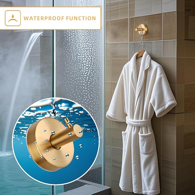 2 Pcs Suction Shower Hooks, Stainless Steel Gold Suction Cup Hook, Removable - Image 6