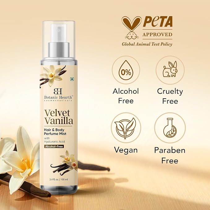 Botanic Hearth Velvet Vanilla Hair & Body Perfume Mist - Image 5