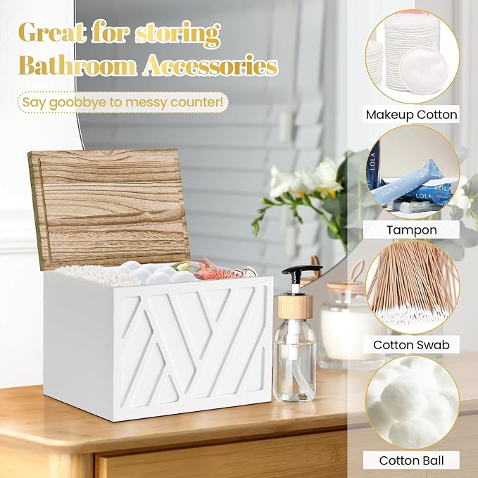 2 PCS White Tampon Holder for Bathroom Decor, Feminine Product Organizer - Image 6