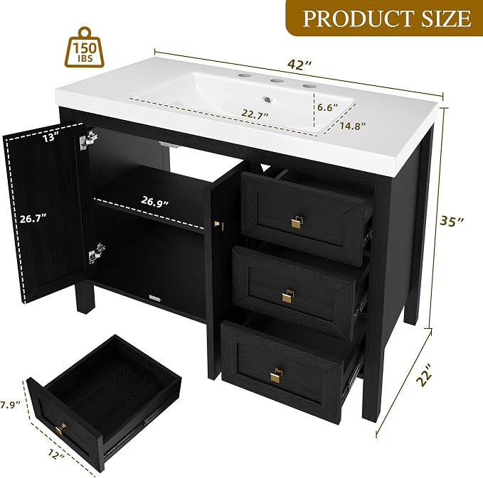DWVO 42 Inch Bathroom Vanity - Image 2