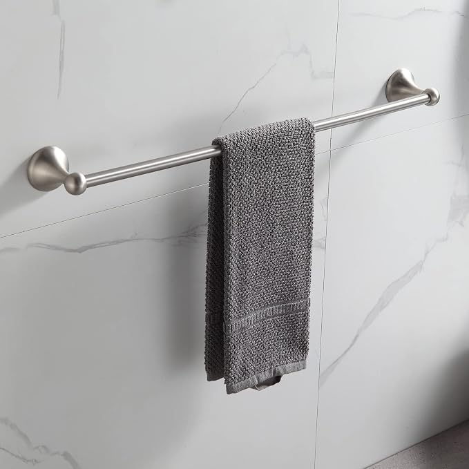 BGL Bathroom Accessory Set, Brushed Nickel Adjustable Expandable Towel Bar - Image 6