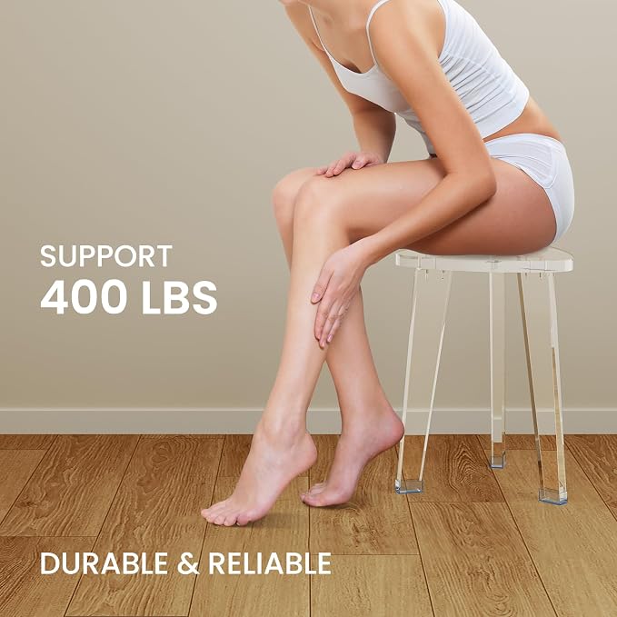 Acrylic Corner Shower Stool for Shaving Legs 11.65" D X 11.94" W X 16.34" H - Image 2