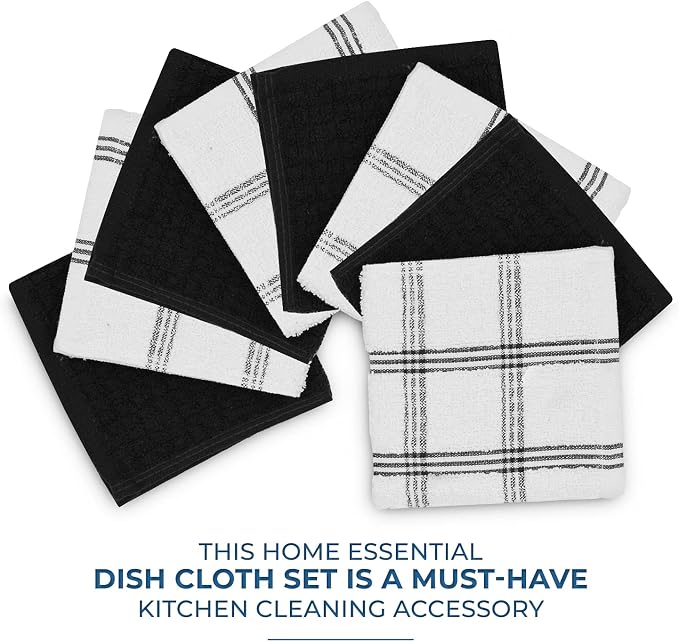 DAN RIVER Premium Dish Cloth 100% Cotton 12 X 12 Inches |Pack of 8|-Ultra Soft - Image 2