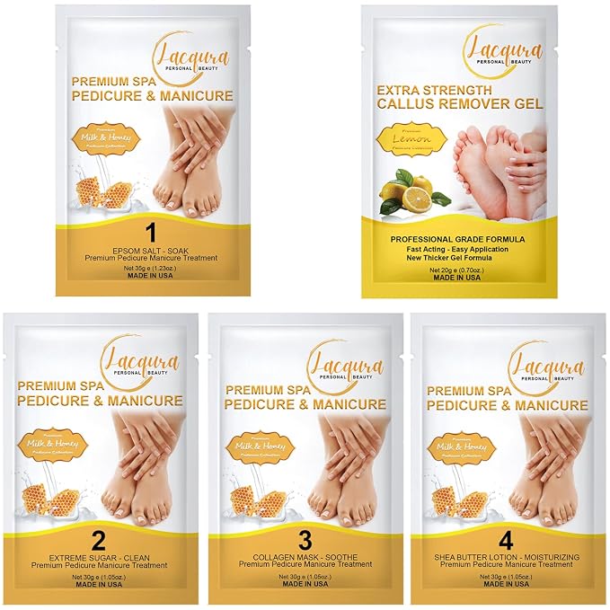 Epsom Salt Soak, Callus Remover Gel, Extreme Sugar Scrub, Collagen Mask & Shea - Image 2