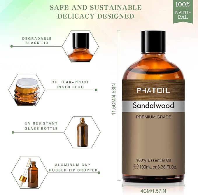 PHATOIL 3.38FL.OZ Sandalwood Fragrance Oils - Image 6