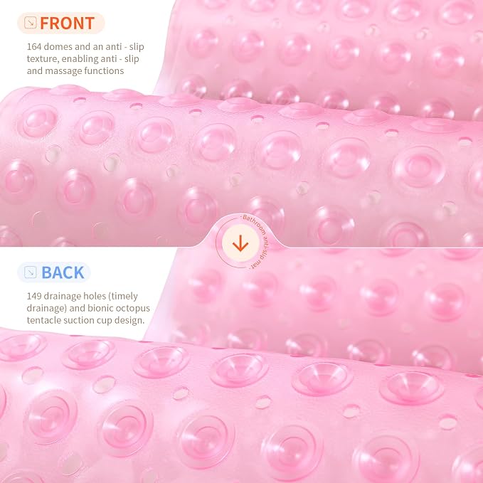 Anti-Slip Bathtub Shower mat, 20.8×20.8（Approximately 53×53cm） inch Soft - Image 2