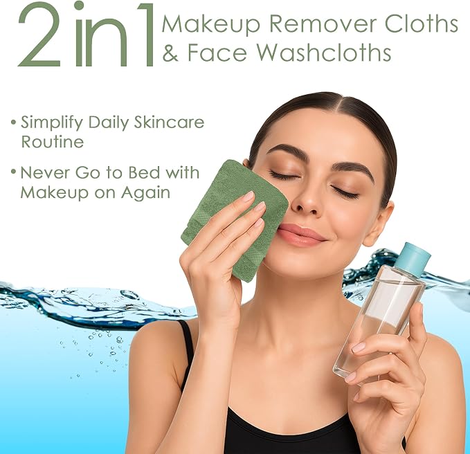 DAN RIVER 12-Pack Premium 100% Cotton SAGE Green Face Towels – Reusable Face - Image 5
