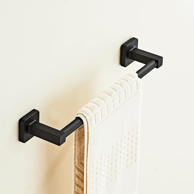 Matte Black Bathroom 12 InchTowel Bar, Bath Accessories Thicken Stainless Steel - Image 3